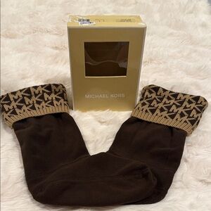 Michael Kors Dark Brown and Tan Socks